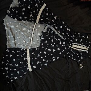 Floral Black and Gray Dress